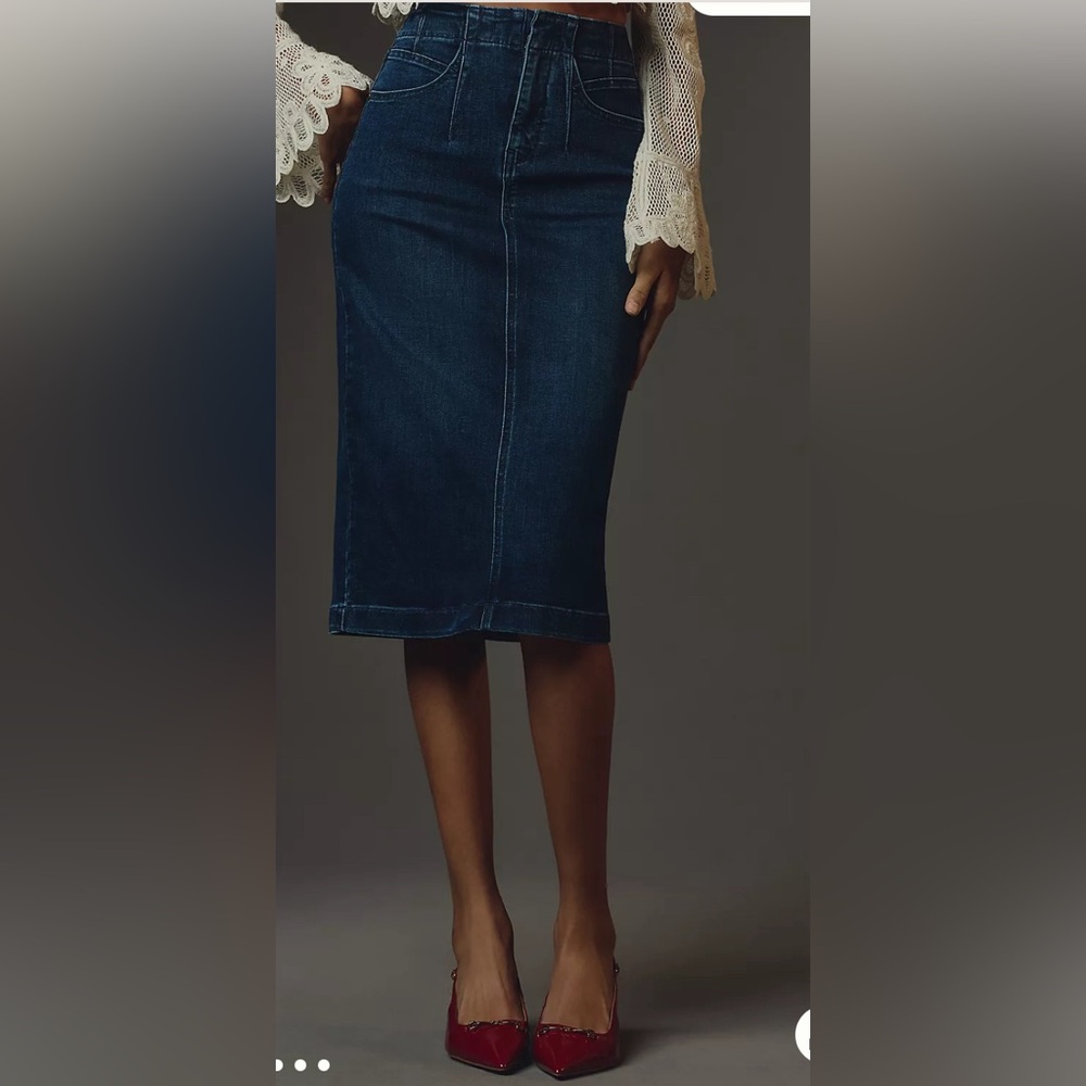 By Anthropologie Denim Midi Skirt | size 10